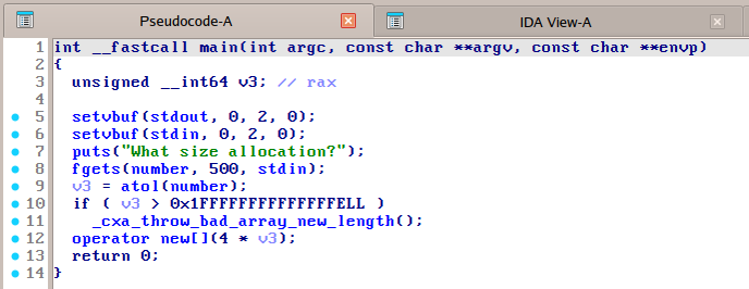 Figure 3: Decompilate of main function (unfinished), Hex-Rays 9.2.0.250908